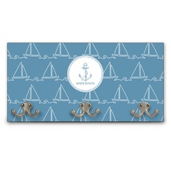 Rope Sail Boats Wall Mounted Coat Rack (Personalized)