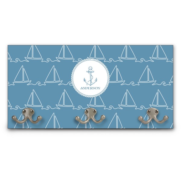 Custom Rope Sail Boats Wall Mounted Coat Rack (Personalized)