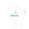 Rope Sail Boats 4" Round Plastic Food Picks - White - Single Sided (Personalized)