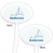 Rope Sail Boats White Plastic 7" Stir Stick - Double Sided - Oval - Front & Back