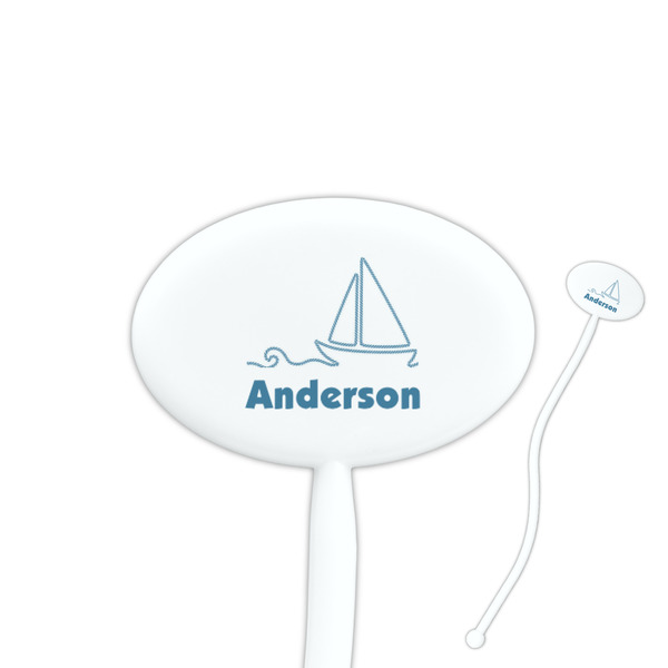 Custom Rope Sail Boats Oval Plastic Stir Sticks (Personalized)