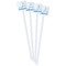 Rope Sail Boats White Plastic Stir Stick - Double Sided - Square - Front