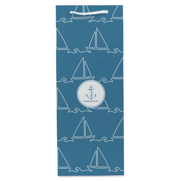 Rope Sail Boats Wine Gift Bag - Gloss - Front