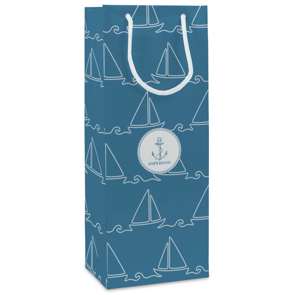 Custom Rope Sail Boats Wine Gift Bags (Personalized)
