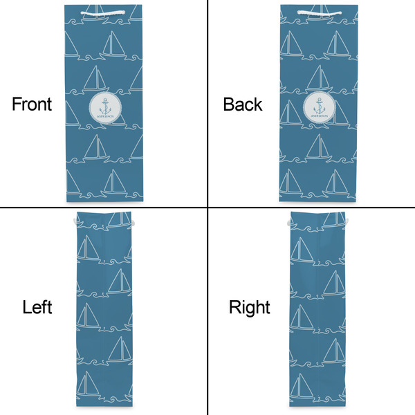 Rope Sail Boats Wine Gift Bag - Matte - Approval