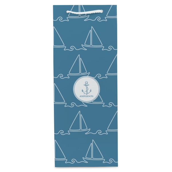 Rope Sail Boats Wine Gift Bag - Matte - Front