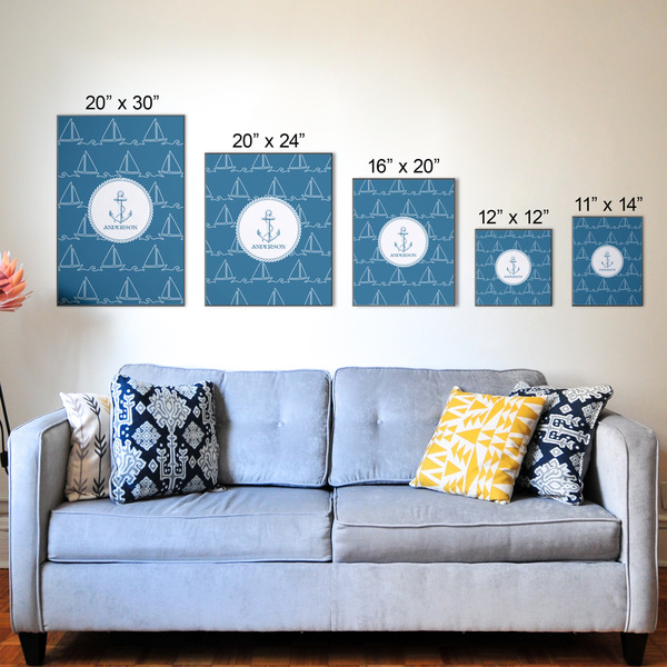 Rope Sail Boats Wood Prints - Size Comparison