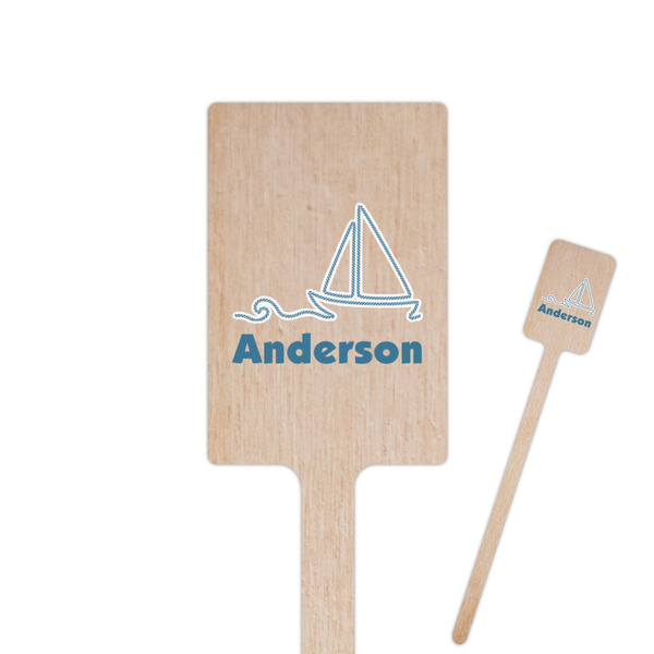Custom Rope Sail Boats Rectangle Wooden Stir Sticks (Personalized)