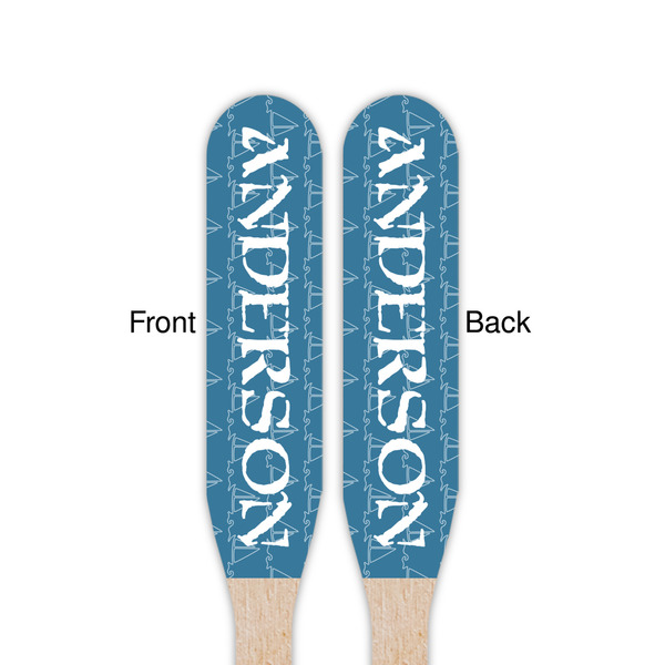 Rope Sail Boats Wooden Food Pick - Paddle - Double Sided - Front & Back