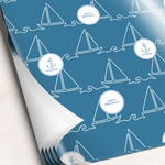 Rope Sail Boats Wrapping Paper Sheets - Single-Sided - 20" x 28" (Personalized)