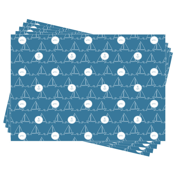 Rope Sail Boats Wrapping Paper - Front & Back - Sheets Approval
