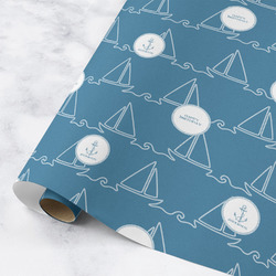 Rope Sail Boats Wrapping Paper Roll - Medium - Matte (Personalized)