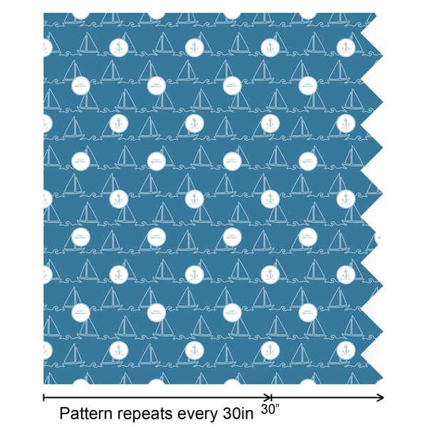 Rope Sail Boats Wrapping Paper Roll - Satin - Partial Roll