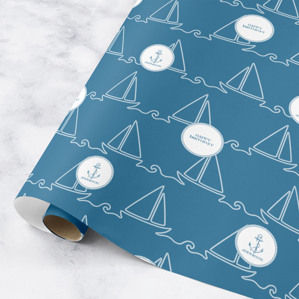 Custom Rope Sail Boats Wrapping Paper Roll - Small (Personalized)