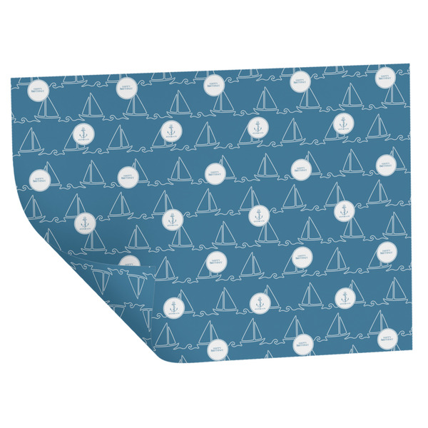 Custom Rope Sail Boats Wrapping Paper Sheets - Double-Sided - 20" x 28" (Personalized)