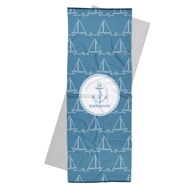 Custom Rope Sail Boats Yoga Mat Towel (Personalized)