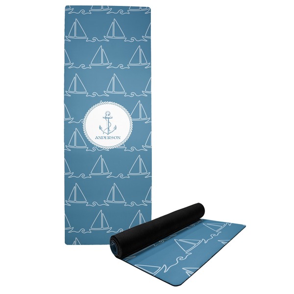 Custom Rope Sail Boats Yoga Mat (Personalized)