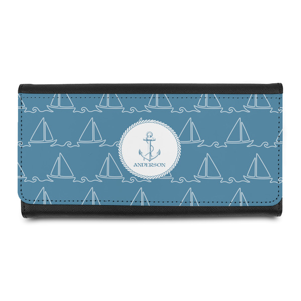 Custom Rope Sail Boats Leatherette Ladies Wallet (Personalized)