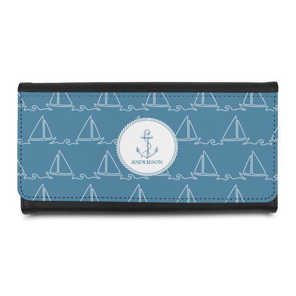 Custom Rope Sail Boats Leatherette Ladies Wallet (Personalized)