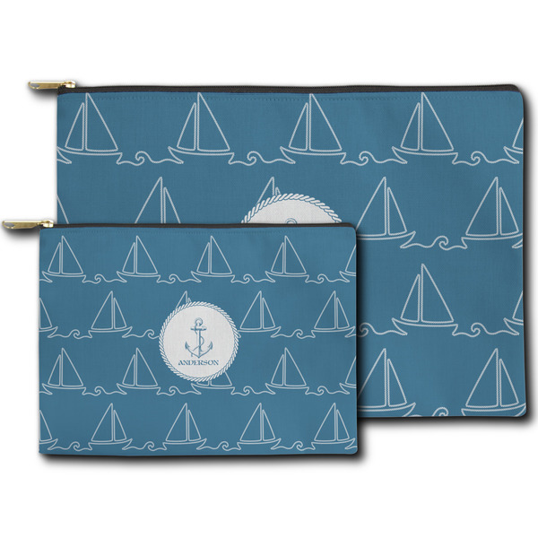 Rope Sail Boats Zippered Pouches - Size Comparison