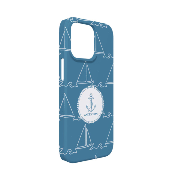 Custom Rope Sail Boats iPhone Case - Plastic - iPhone 13 Mini (Personalized)