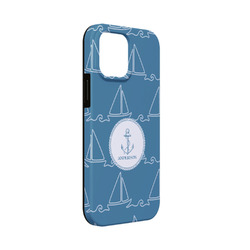 Rope Sail Boats iPhone Case - Rubber Lined - iPhone 13 Mini (Personalized)