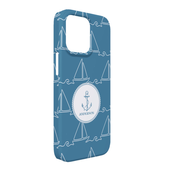 Custom Rope Sail Boats iPhone Case - Plastic - iPhone 13 Pro Max (Personalized)