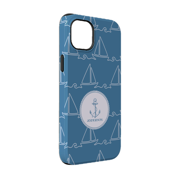 Custom Rope Sail Boats iPhone Case - Rubber Lined - iPhone 14 Pro (Personalized)