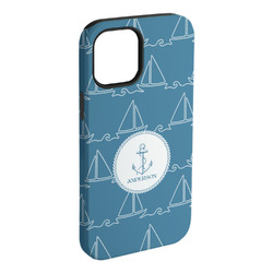Rope Sail Boats iPhone Case - Rubber Lined - iPhone 15 Plus (Personalized)