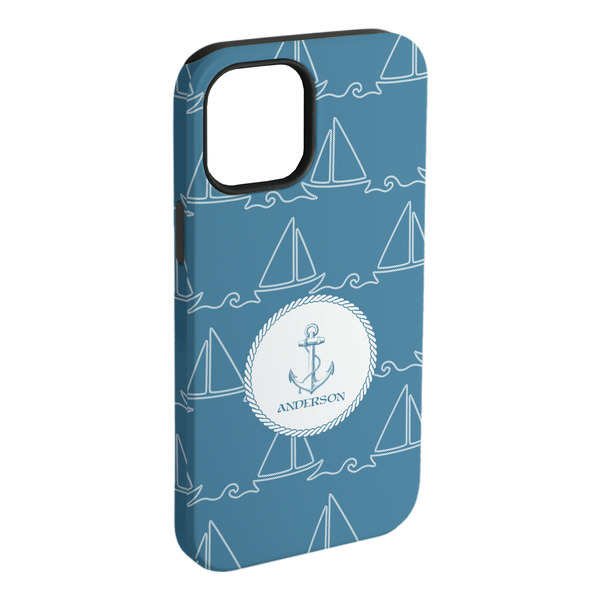 Custom Rope Sail Boats iPhone Case - Rubber Lined (Personalized)
