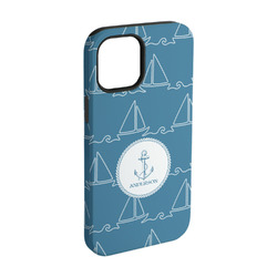 Rope Sail Boats iPhone Case - Rubber Lined - iPhone 15 Pro (Personalized)