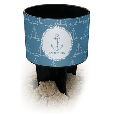 Rope Sail Boats Black Beach Spiker Drink Holder (Personalized)