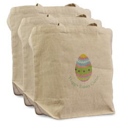 Easter Eggs Reusable Cotton Grocery Bags - Set of 3 (Personalized)