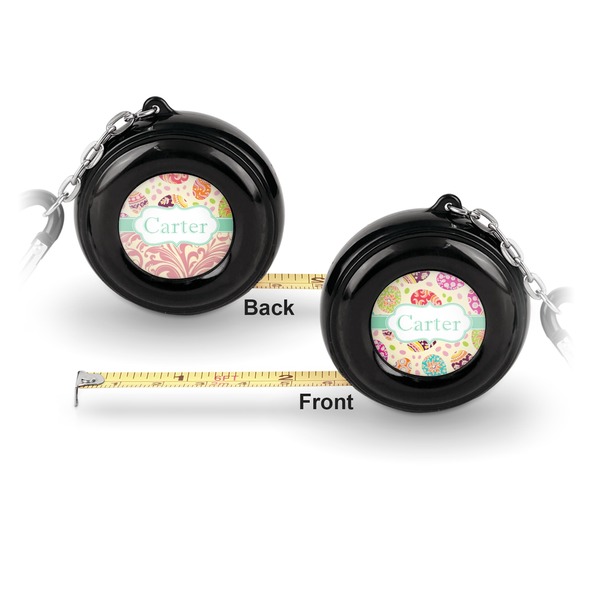 Easter Eggs 6-Ft Pocket Tape Measure with Carabiner Hook - Front and Back