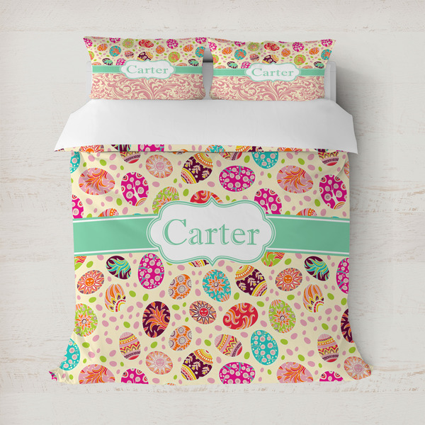 Custom Easter Eggs Duvet Cover Set - Full / Queen (Personalized)