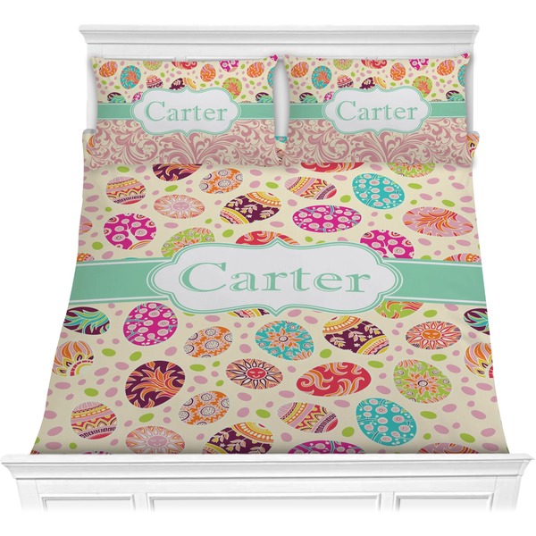 Custom Easter Eggs Comforter Set - Full / Queen (Personalized)