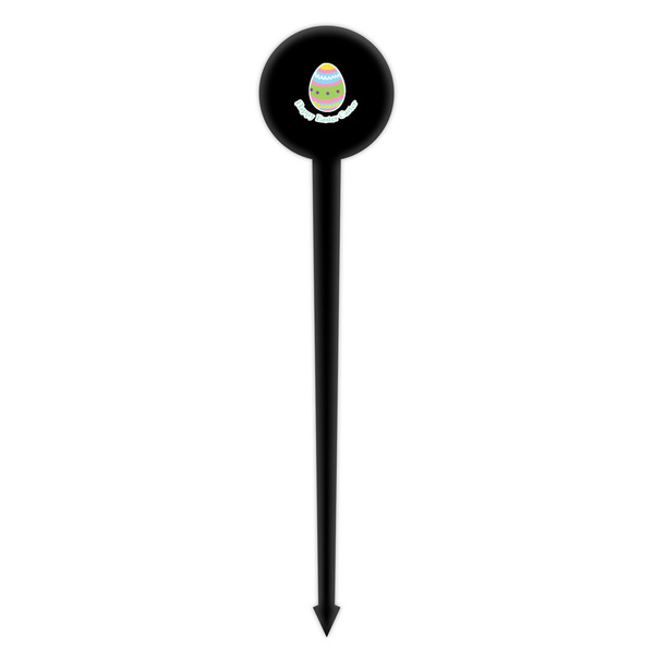 Easter Eggs Black Plastic 4" Food Pick - Round - Single Pick