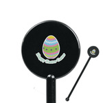 Easter Eggs 5.5" Round Plastic Stir Sticks - Black - Single Sided (Personalized)
