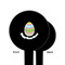 Easter Eggs Black Plastic 6" Food Pick - Round - Single Sided - Front & Back