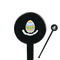 Easter Eggs Black Plastic 7" Stir Stick - Round - Closeup