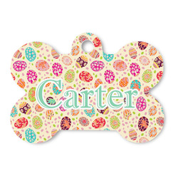 Easter Eggs Bone Shaped Dog ID Tag - Large (Personalized)