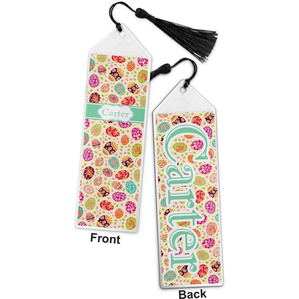 Easter Eggs Bookmark with tassel - Front and Back