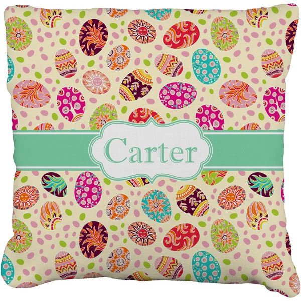 Custom Easter Eggs Faux-Linen Throw Pillow 16" (Personalized)