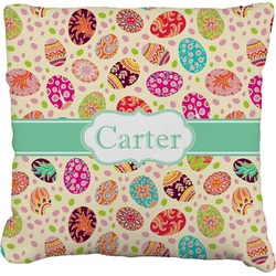 Easter Eggs Faux-Linen Throw Pillow 18" (Personalized)