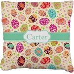 Easter Eggs Faux-Linen Throw Pillow 20" (Personalized)