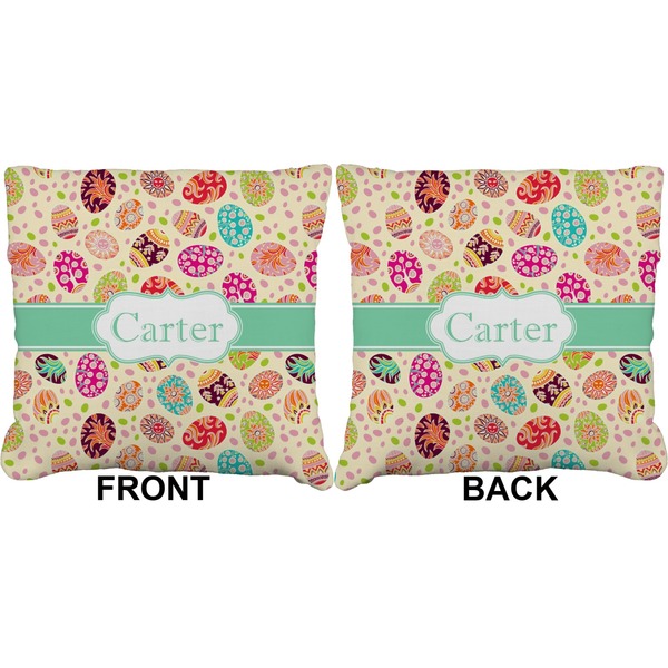 Easter Eggs Burlap Pillow Approval