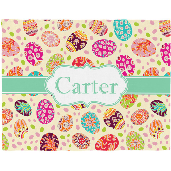 Custom Easter Eggs Woven Fabric Placemat - Twill w/ Name or Text