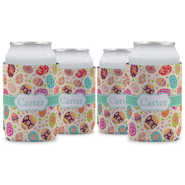 Custom Easter Eggs Can Cooler (12 oz) - Set of 4 w/ Name or Text