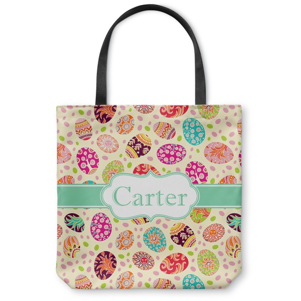 Custom Easter Eggs Canvas Tote Bag - Large - 18"x18" (Personalized)