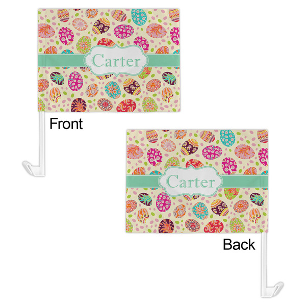 Easter Eggs Car Flag - 11" x 8" - Front & Back View